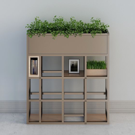 Modern Earth-tone Bookshelf 3D model