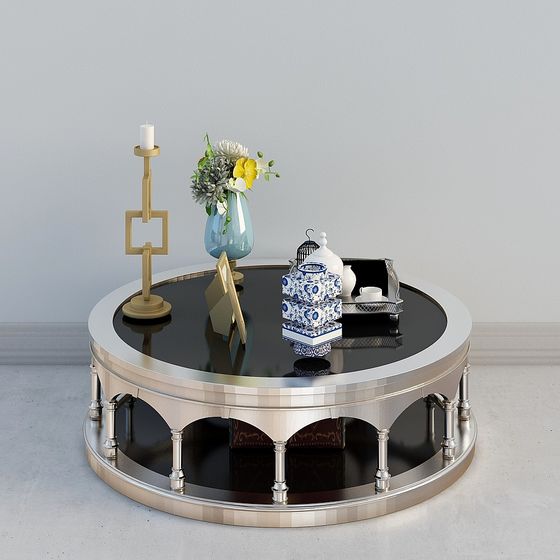 Elegant Round Coffee Table 3D model