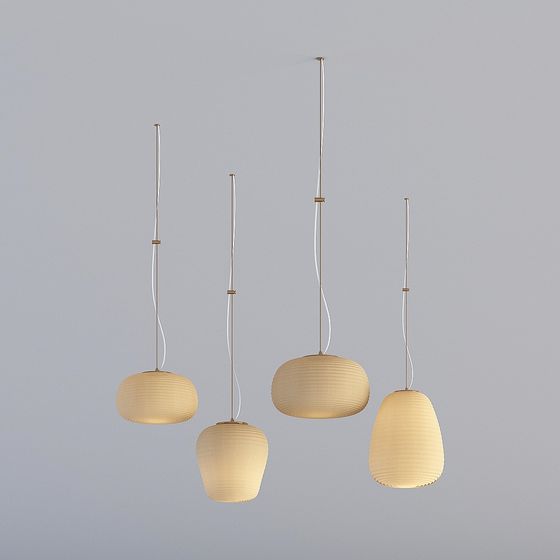 Elegant Low-Poly Chandelier 3D model