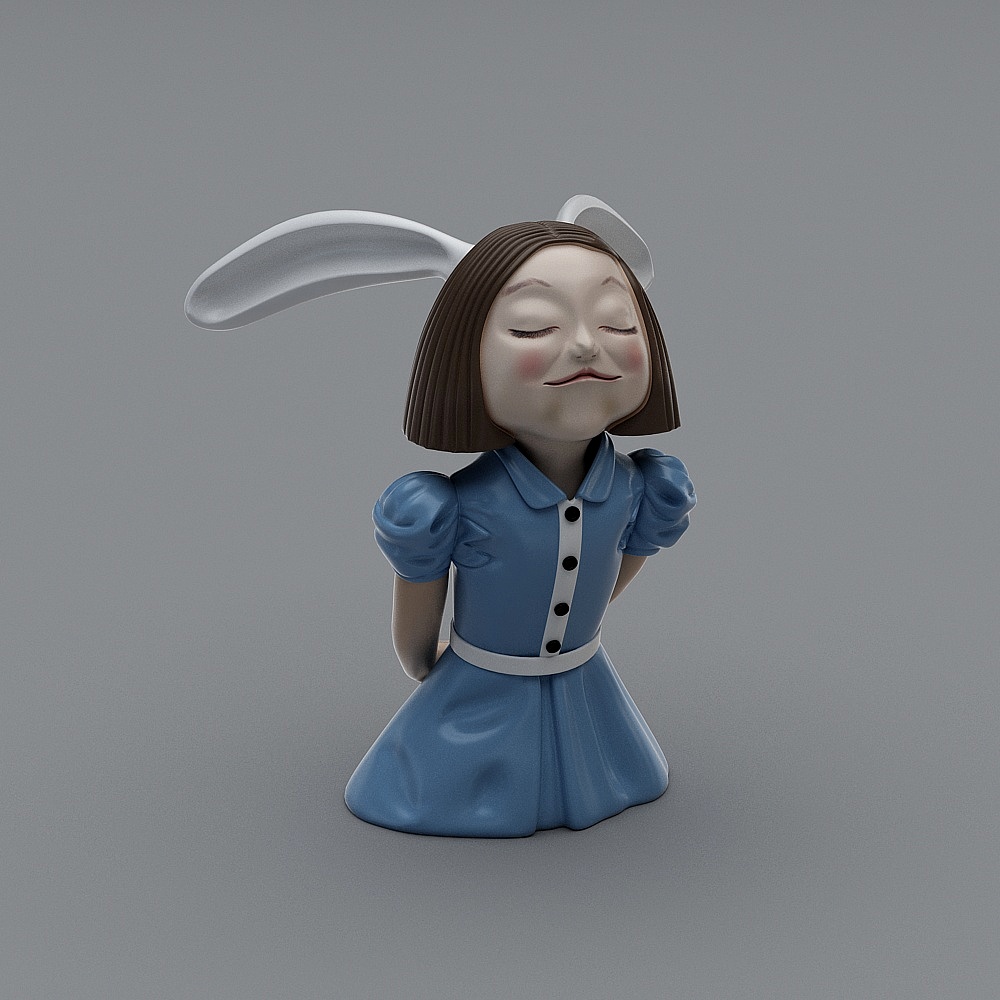 Charming Low-Poly 3D Model of Alice the Rabbit