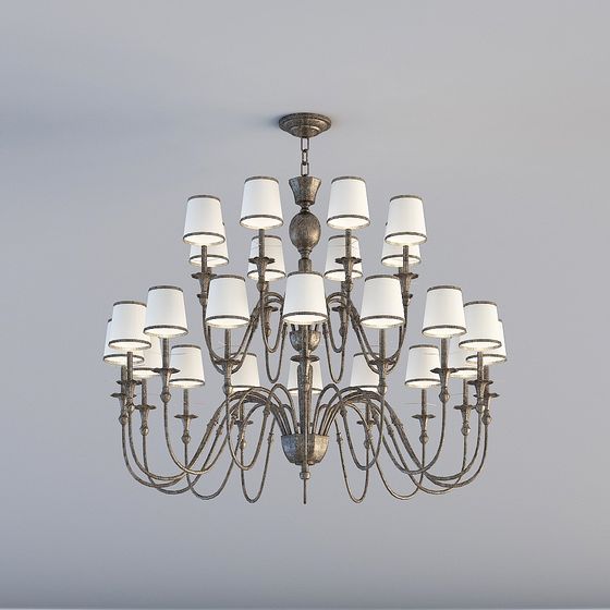 Elegant Vintage Chandelier 3D model