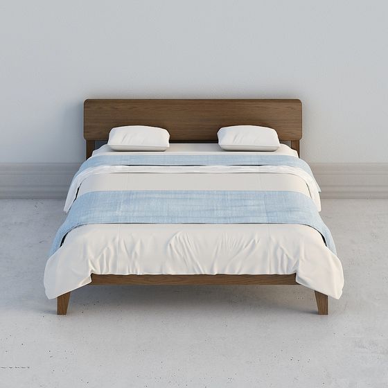 Modern Minimalist 3D Bed Frame Model