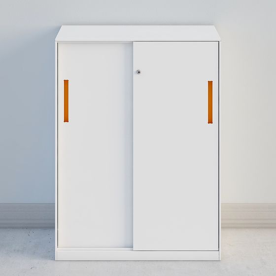 Chic White Sliding Door Cabinet 3D model for Contemporary Spaces