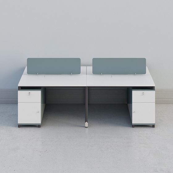 Elegant Doubles Office Desk 3D model