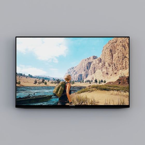 Stylish TV Television 3D Model in Blue