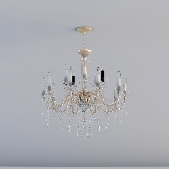 Stylish Classic Chandelier 3D model for Interiors