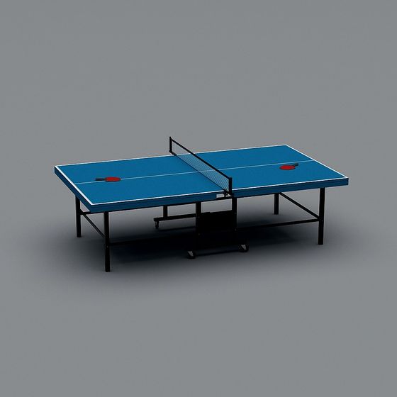 Blue Table Tennis Ping Pong Table 3D Model for Game Rooms