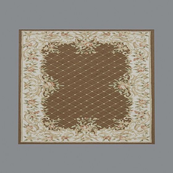 Vintage Carpet 3D model with Elegant Floral Patterns