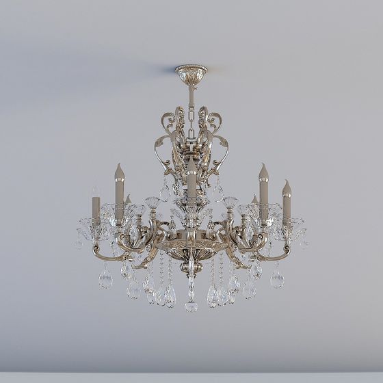 Elegant Low-Poly Chandelier 3D model