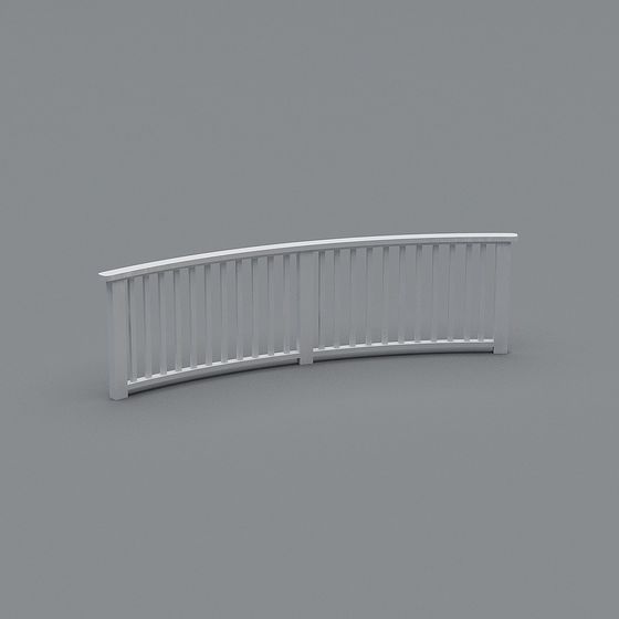 Curved Stripe Railing 3D model