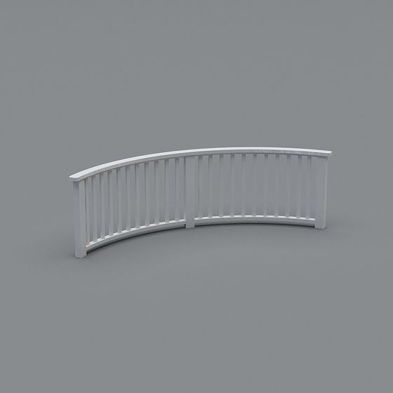 Stylish Curved Arch Railing 3D model