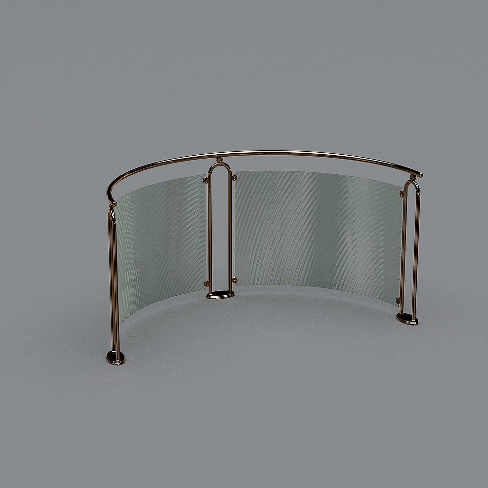 Railing in Vetro Curvo Metallico a 180 gradi