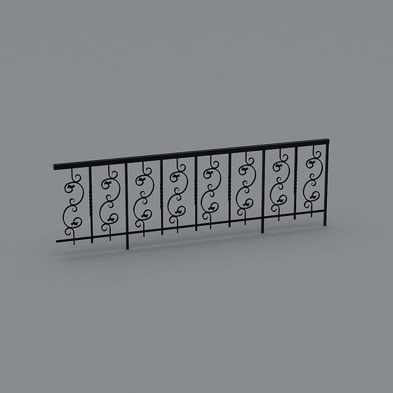 Iron Wrought Railing 3D model