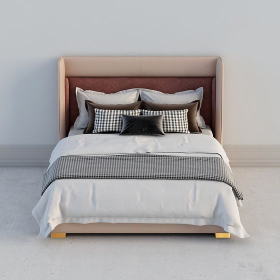 Stylishly Cozy Bed 3D model for Modern Interiors