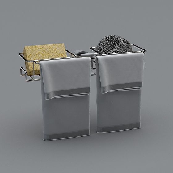 Multifunctional Storage Rack 3D model for Modern Kitchens