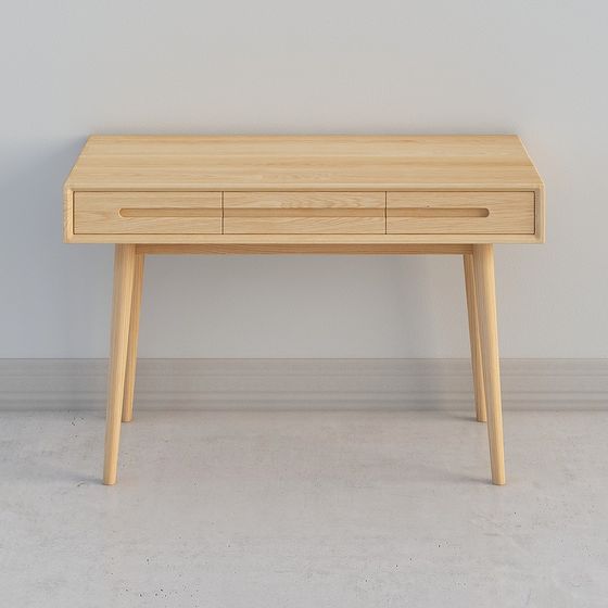 Modern Low-Poly Wooden Desk 3D model