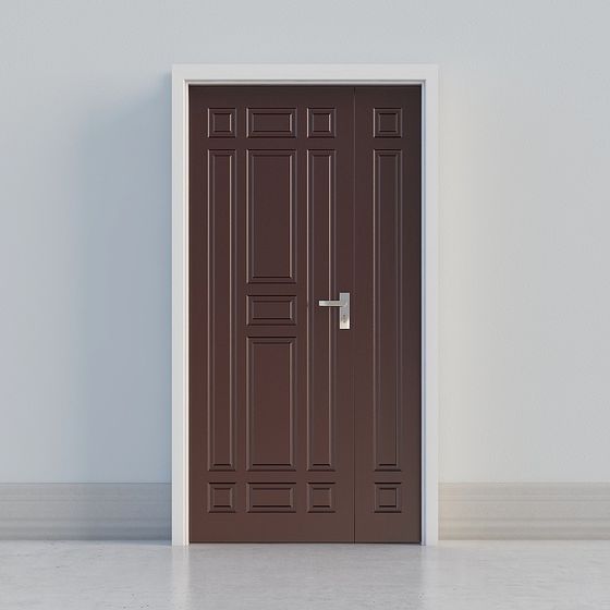 Elegant Wooden Door 3D Model Design