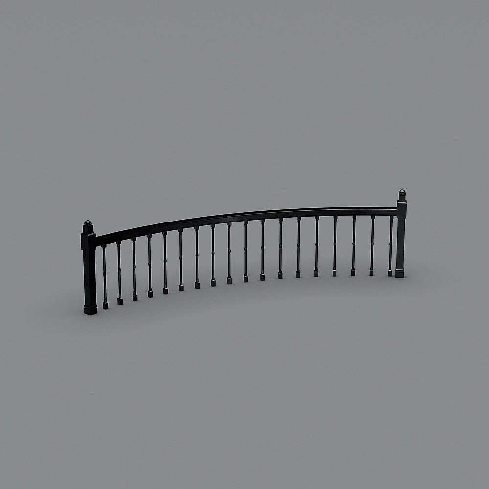 Curved iron guardrail