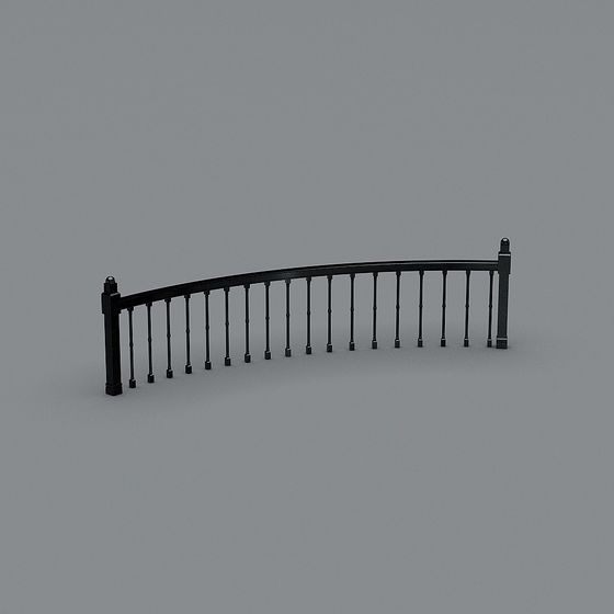 Curved Iron Rail 3D model