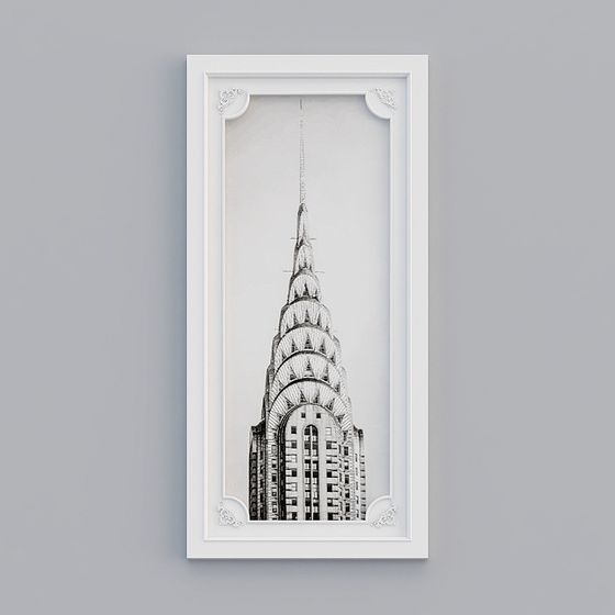 Chrysler Building Art Deco Frame 3D model