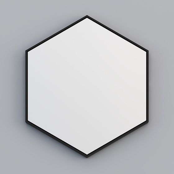 Elegant Hexagonal Mirror 3D model for Modern Interiors