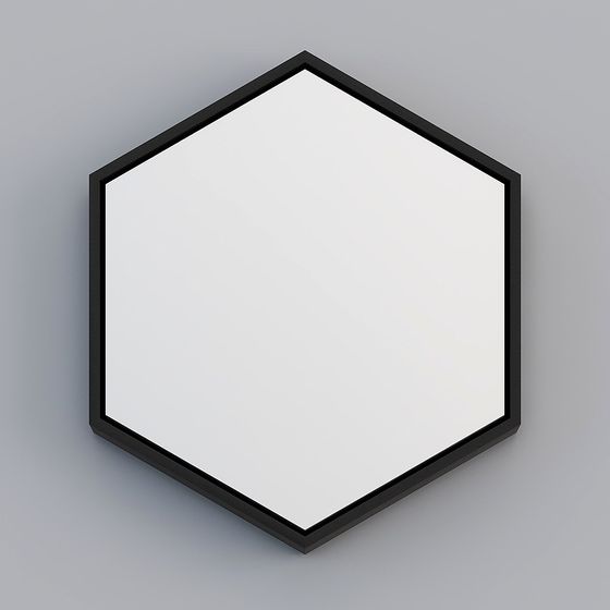 Hexagonal Mirror 3D model for Modern Decor