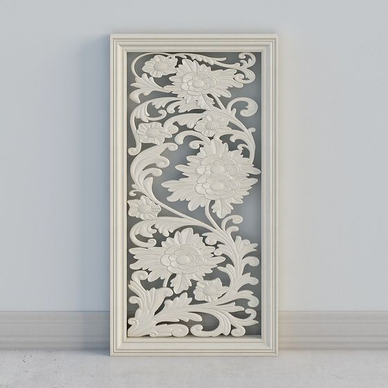 Floral Elegance Panel 3D model