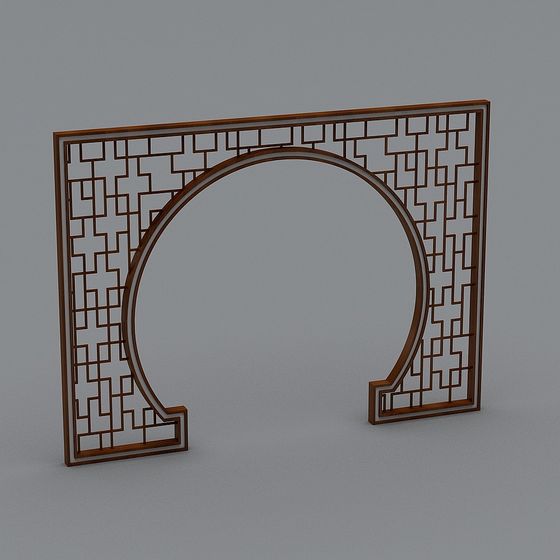Oriental Style Low-Poly Screen 3D model