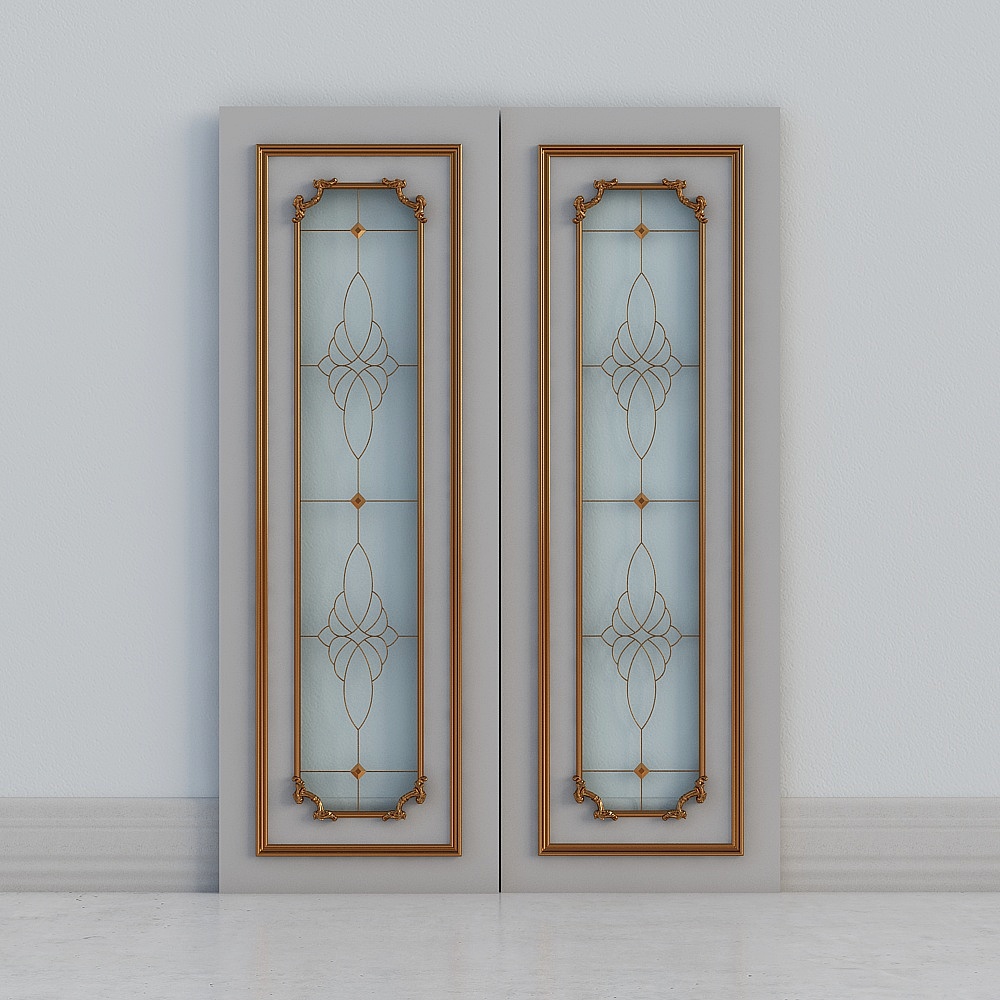 chineese grey windowed door