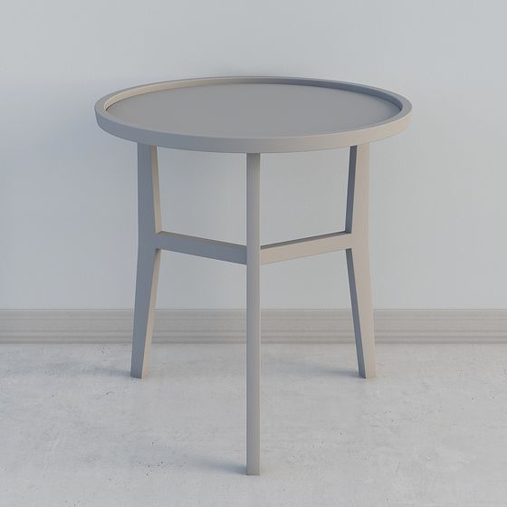 Polygon Table 3d Modern Low-Polygon Round Table 3D Model – Gray and Beige
