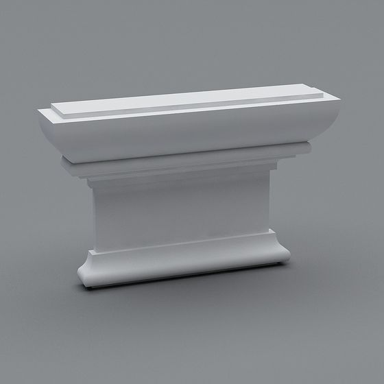 Elegant Low-Polygon Decorative Column 3D model