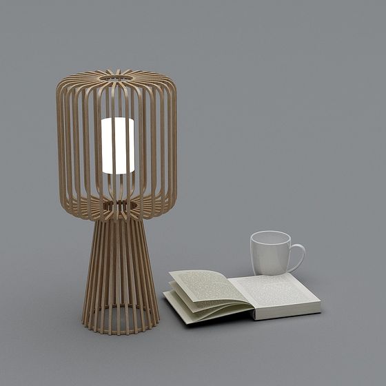 Minimalist Wooden Pendant Light 3D model