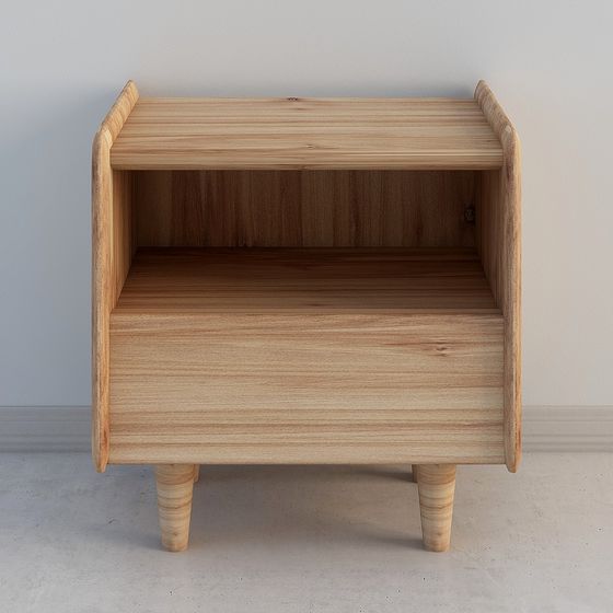 Stylish Minimalist Bedside Table 3D model