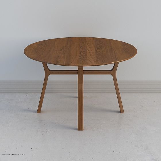 Stylish Low-Poly Round Table 3D model