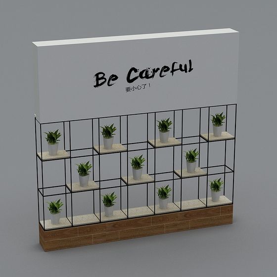 Be Careful Wall 3D model for Creative Projects