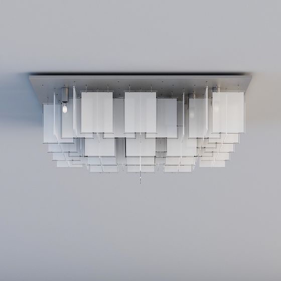 Suspended Light Screen 3D model for Modern Interiors