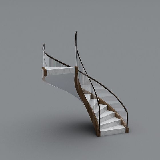 Stylish Natural-Inspired Spiral Staircase 3D model