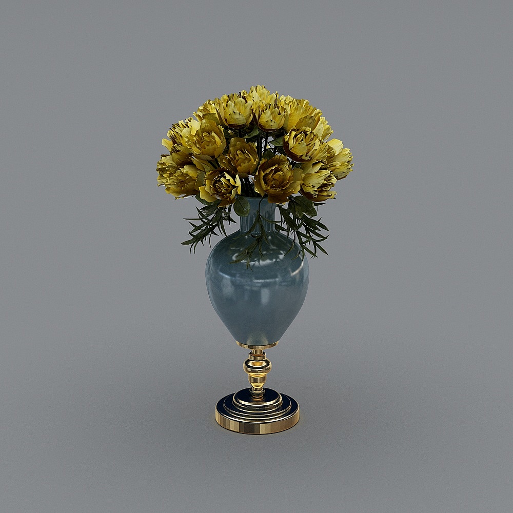 Fiore 1gama fiori gialli vaso blu