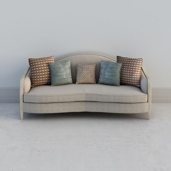 Stylish Low-Polygon 3D Sofa Model for Modern Interiors