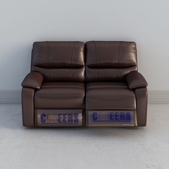 Luxurious Brown Leather Sofa 3D model
