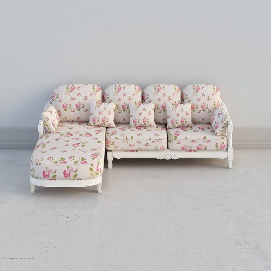 Floral Dream Corner Sofa 3D model for Creative Spaces