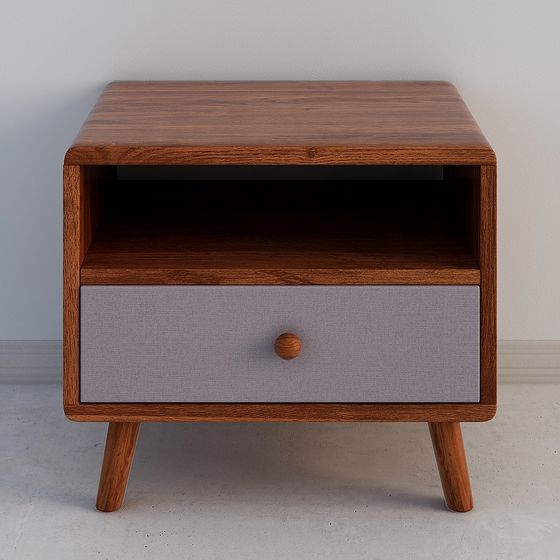 Elegant Low-Poly Bedside Table 3D model