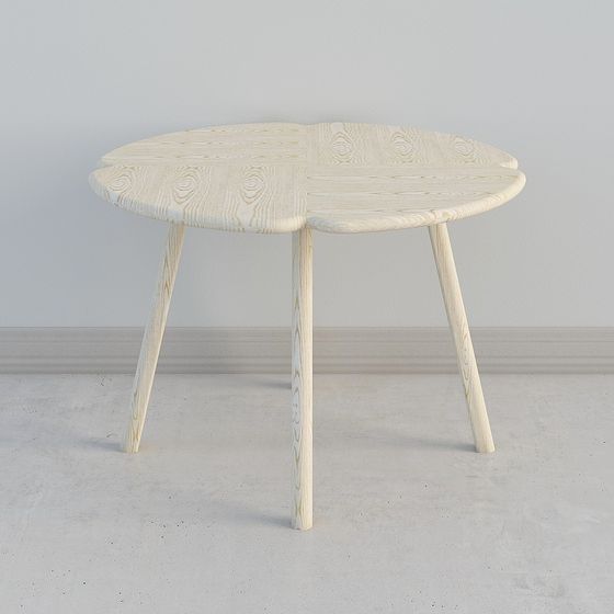 Wood Grain Round Table 3D model