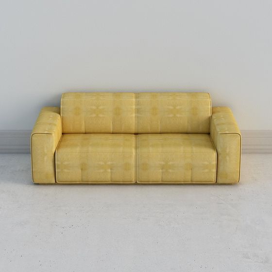 Lush Yellow Sofa 3D model