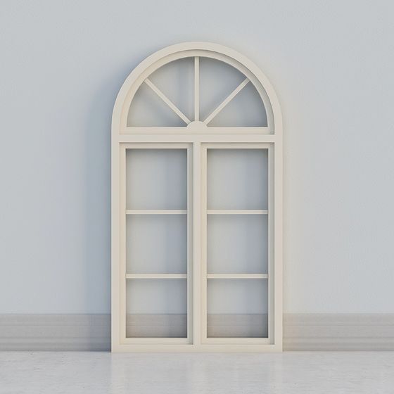 Stylish Arch Window 3D model for Interiors