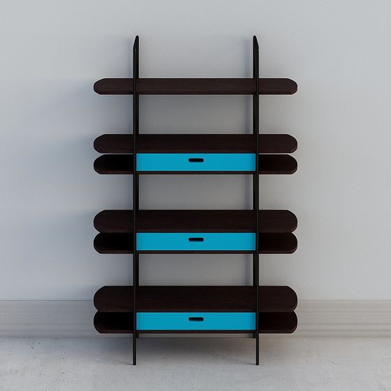 Stylish Low-Polygon Bookshelf 3D Model for Modern Spaces