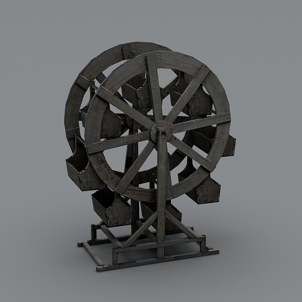 Vintage Water Wheel 3D model