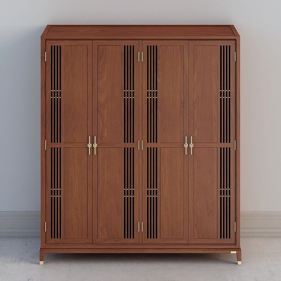 Elegant Low-Poly Wardrobe 3D model