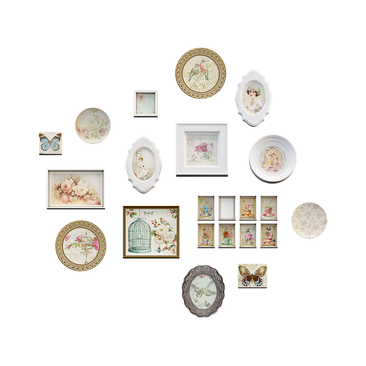 Vintage Style Wall Decor 3D Model – Low-Poly Classic Design