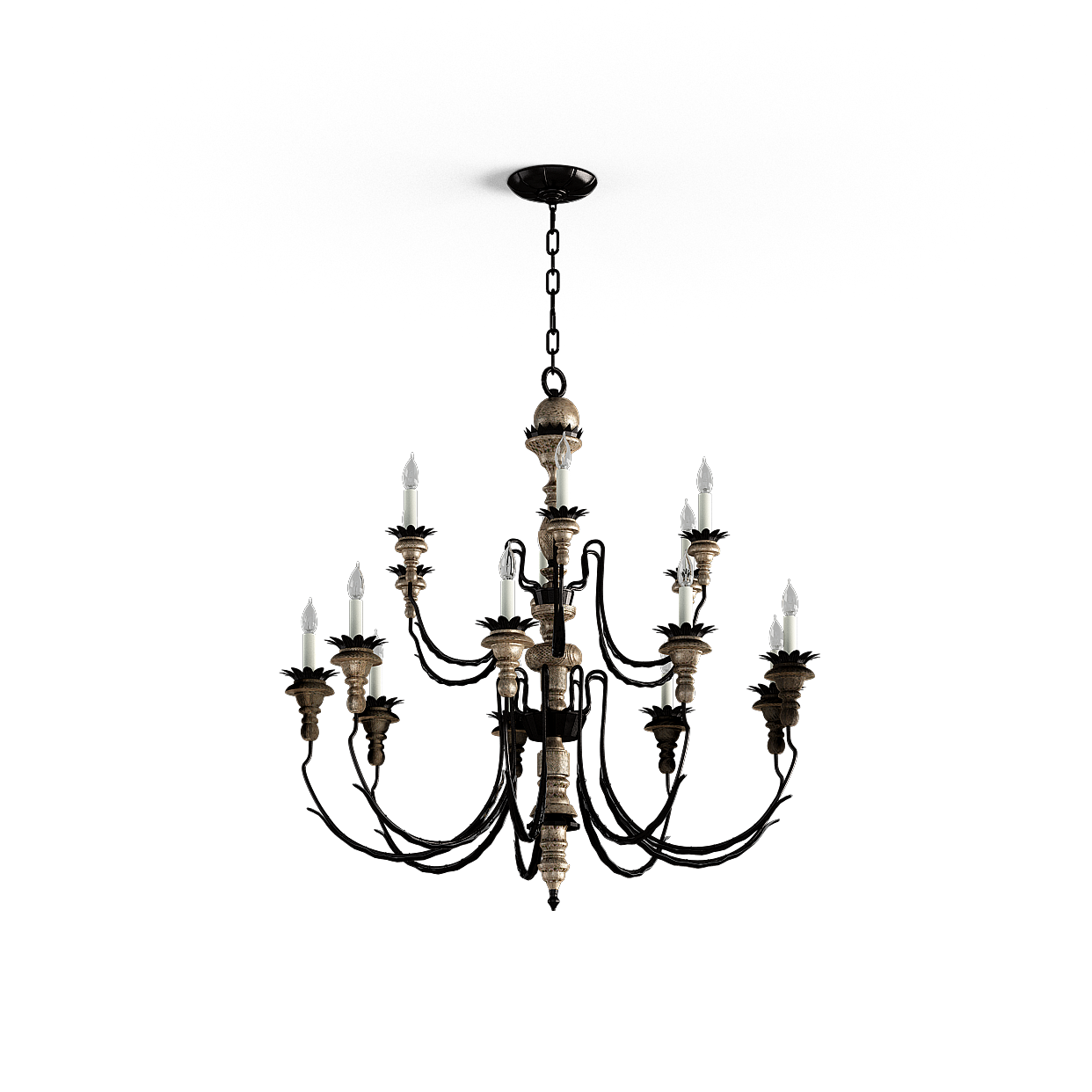 Vintage Chandelier 3D Model – Classic Metal Fixture